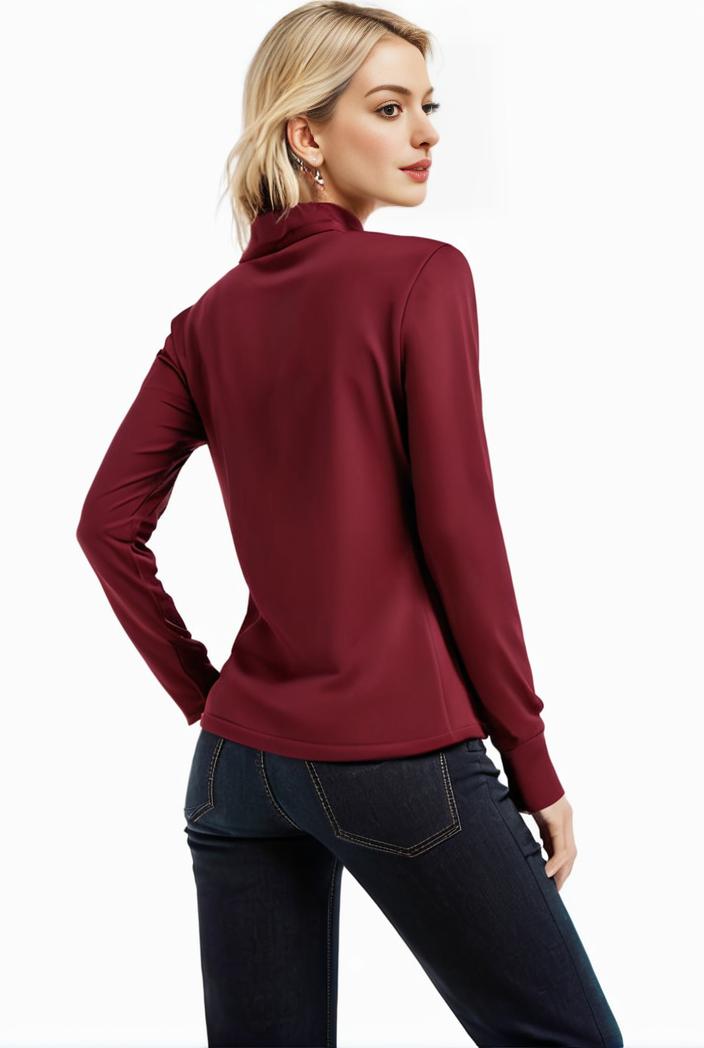 3 sets of turtleneck tees comfy long sleeve shirt perfect for spring autumn women s apparel 118766