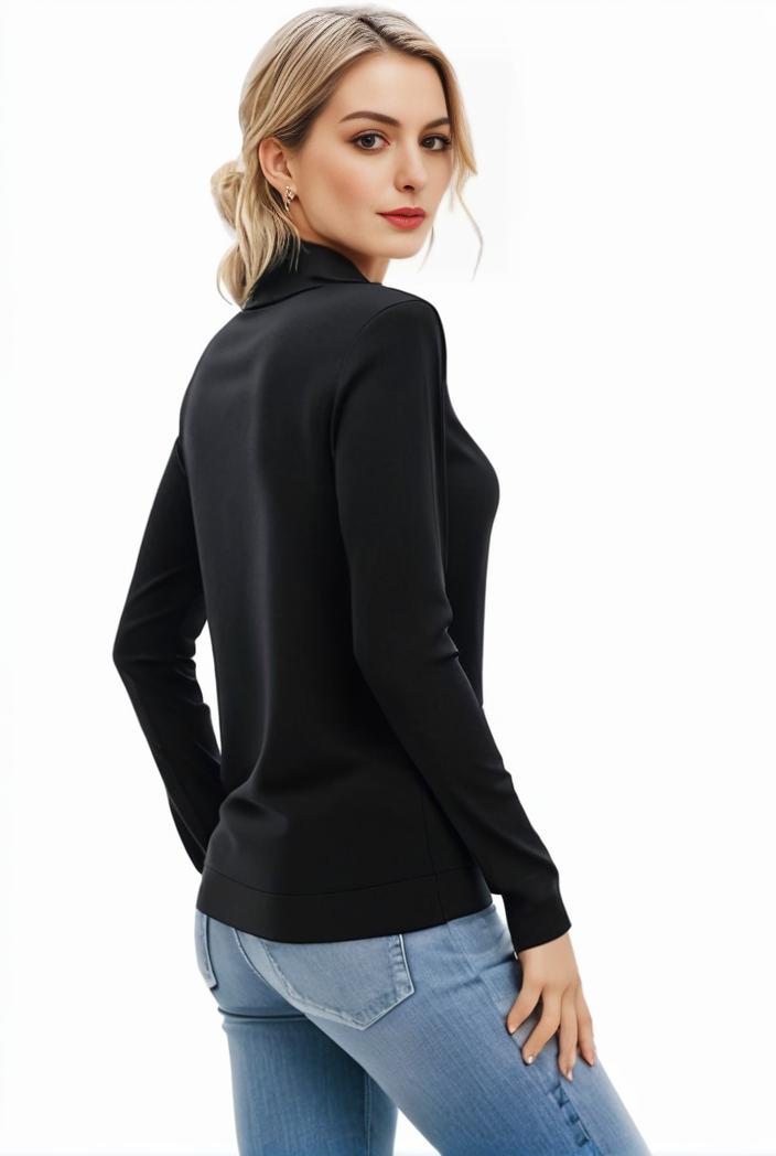 3 sets of turtleneck tees comfy long sleeve shirt perfect for spring autumn women s apparel 118772