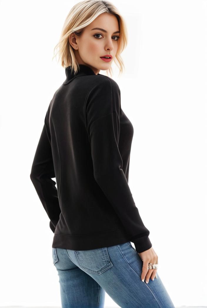 3 sets of turtleneck tees comfy long sleeve shirt perfect for spring autumn women s apparel 118773