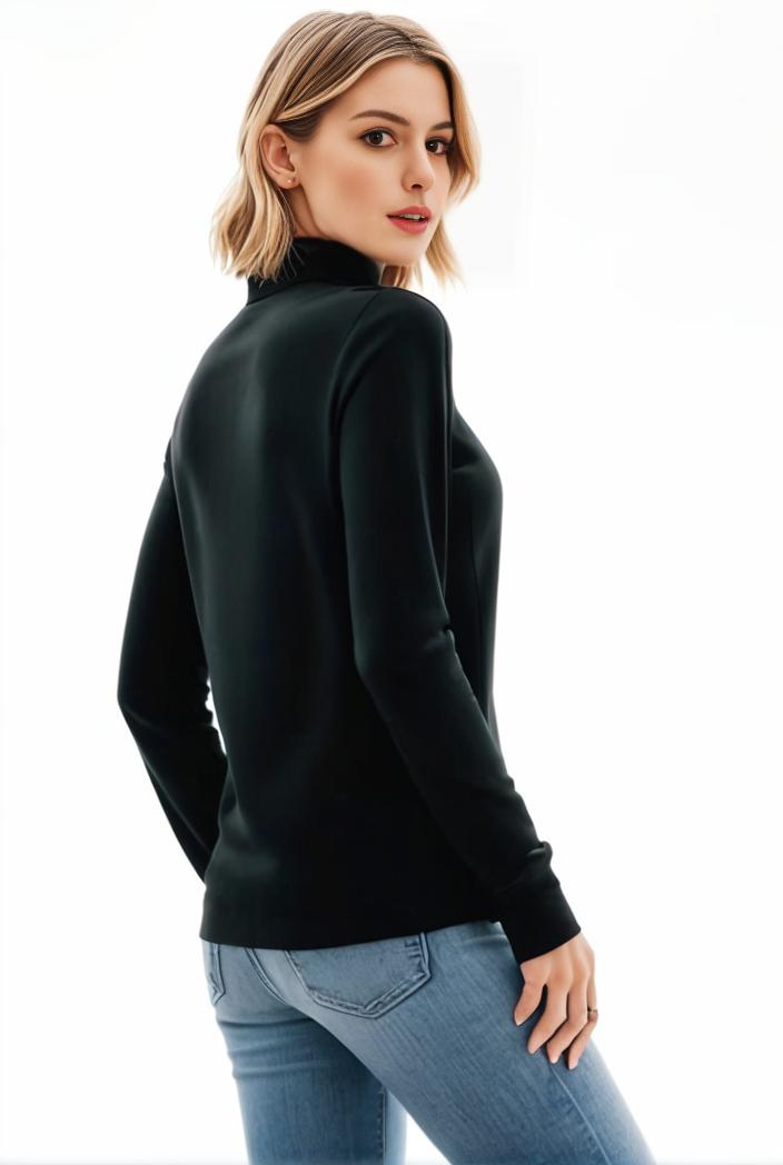 3 sets of turtleneck tees comfy long sleeve shirt perfect for spring autumn women s apparel 118776