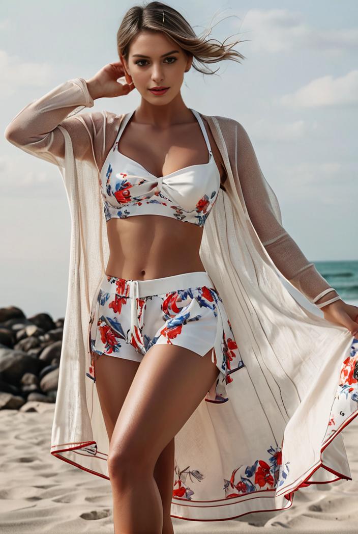 3 pieces sexy print bikini women high waist swimsuit cover up swimwear female lady bathing suit swimming summer beachwear 120488