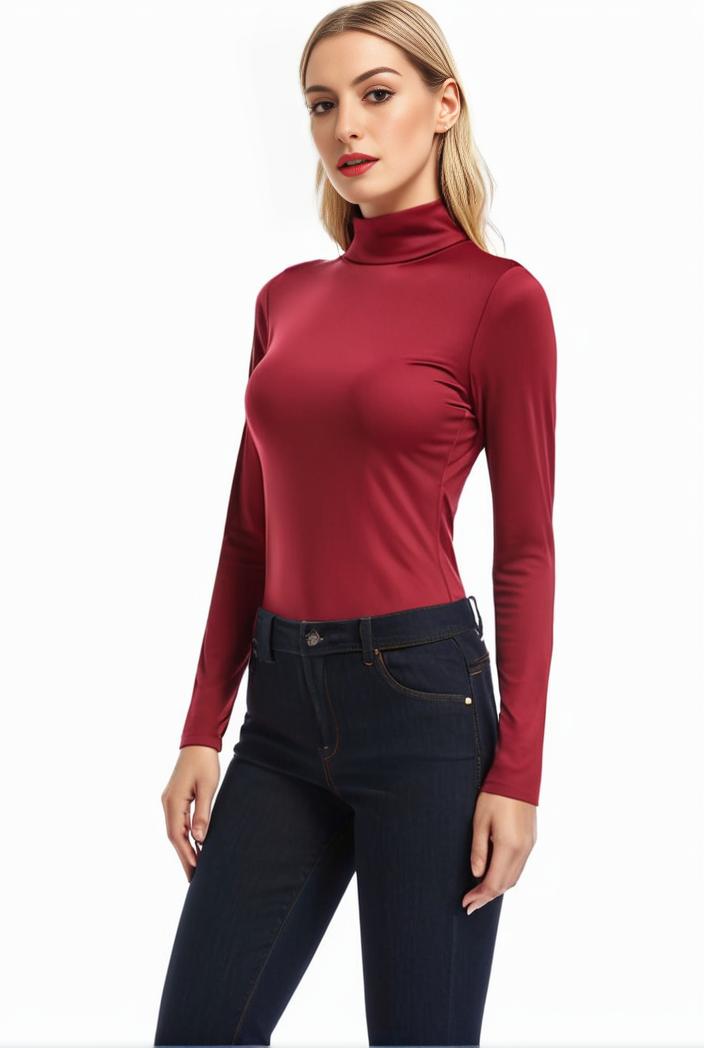 3 sets of turtleneck tees comfy long sleeve shirt perfect for spring autumn women s apparel 120530