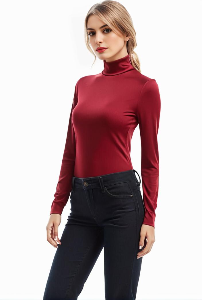3 sets of turtleneck tees comfy long sleeve shirt perfect for spring autumn women s apparel 120533