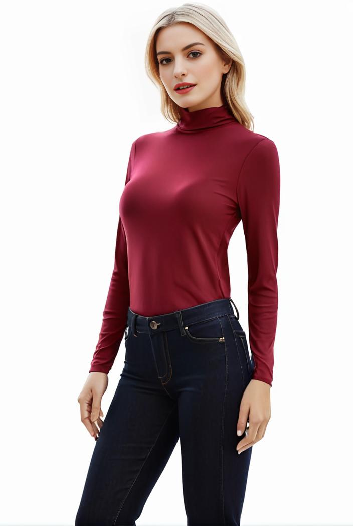 3 sets of turtleneck tees comfy long sleeve shirt perfect for spring autumn women s apparel 120536