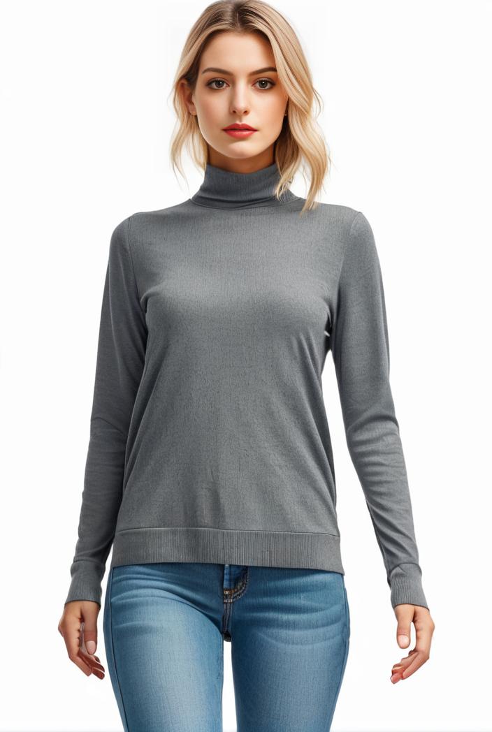 3 sets of turtleneck tees comfy long sleeve shirt perfect for spring autumn women s apparel 120538