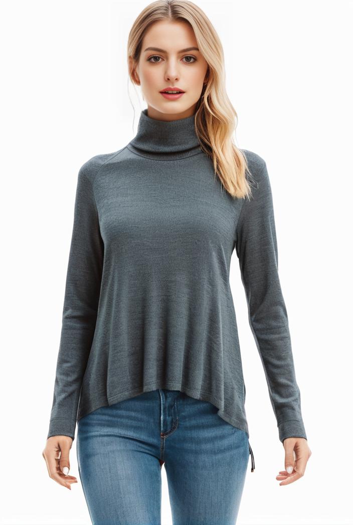 3 sets of turtleneck tees comfy long sleeve shirt perfect for spring autumn women s apparel 120539