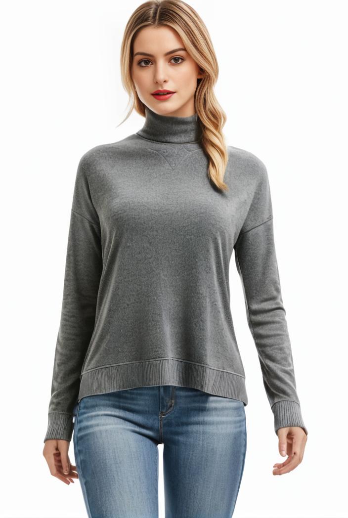 3 sets of turtleneck tees comfy long sleeve shirt perfect for spring autumn women s apparel 120540