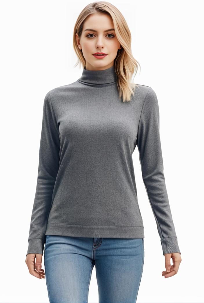 3 sets of turtleneck tees comfy long sleeve shirt perfect for spring autumn women s apparel 120541