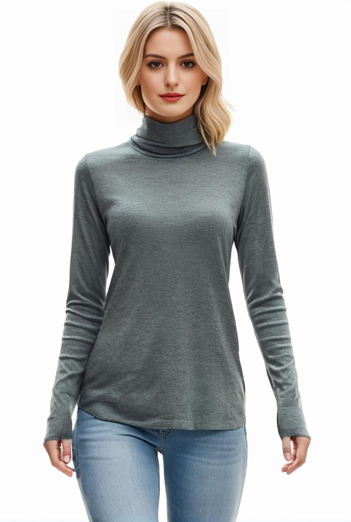 3 sets of turtleneck tees comfy long sleeve shirt perfect for spring autumn women s apparel 120543