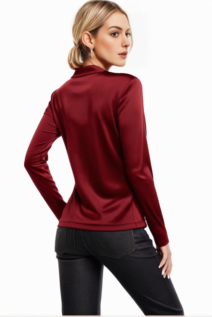 3 sets of turtleneck tees comfy long sleeve shirt perfect for spring autumn women s apparel 120548