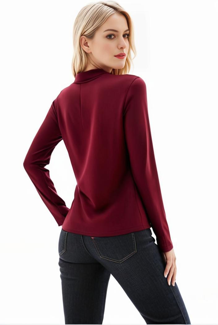 3 sets of turtleneck tees comfy long sleeve shirt perfect for spring autumn women s apparel 120550