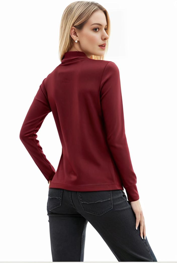 3 sets of turtleneck tees comfy long sleeve shirt perfect for spring autumn women s apparel 120551