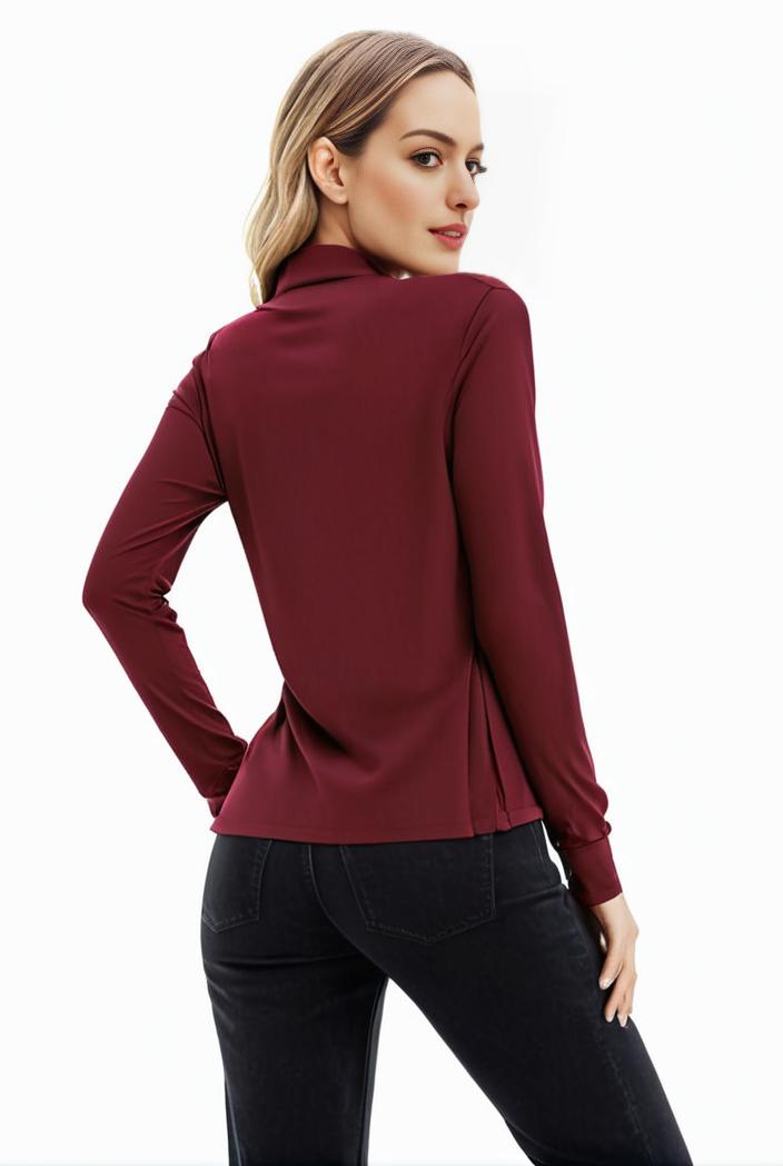 3 sets of turtleneck tees comfy long sleeve shirt perfect for spring autumn women s apparel 120552