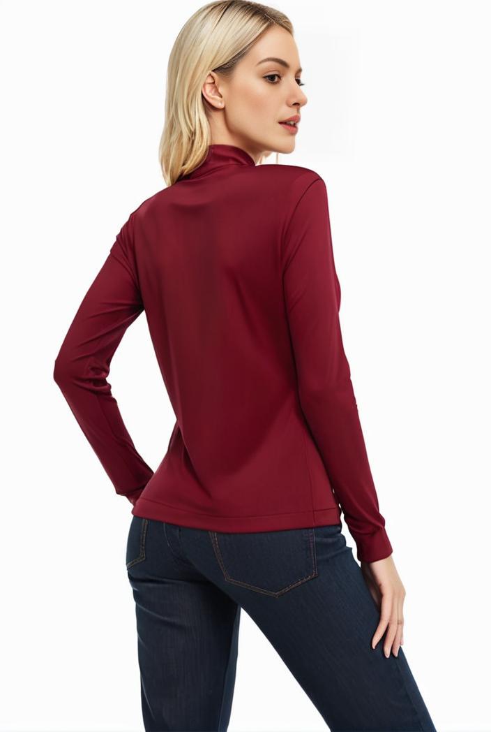 3 sets of turtleneck tees comfy long sleeve shirt perfect for spring autumn women s apparel 120554
