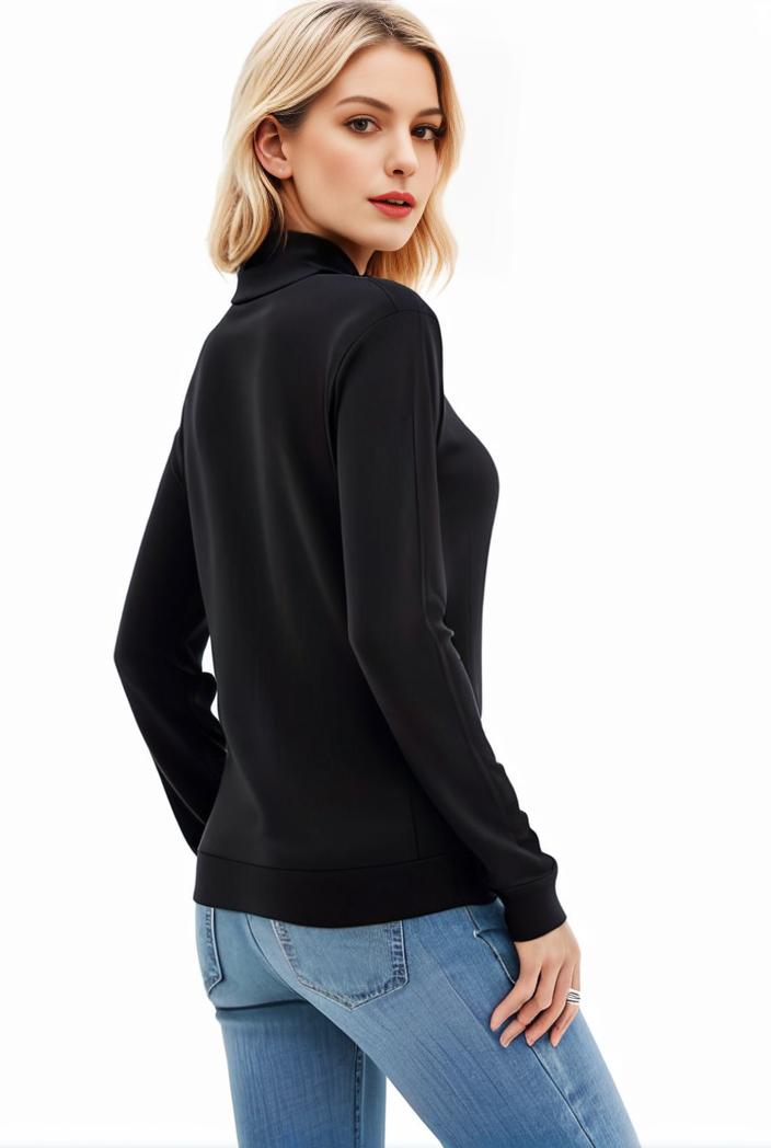 3 sets of turtleneck tees comfy long sleeve shirt perfect for spring autumn women s apparel 120553