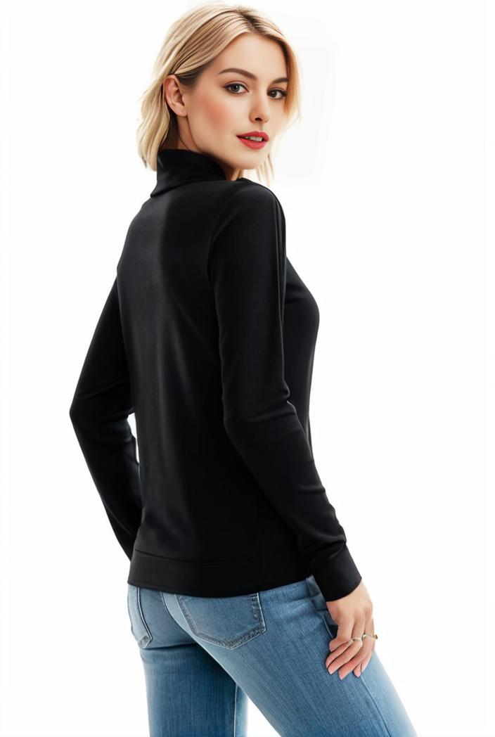 3 sets of turtleneck tees comfy long sleeve shirt perfect for spring autumn women s apparel 120555