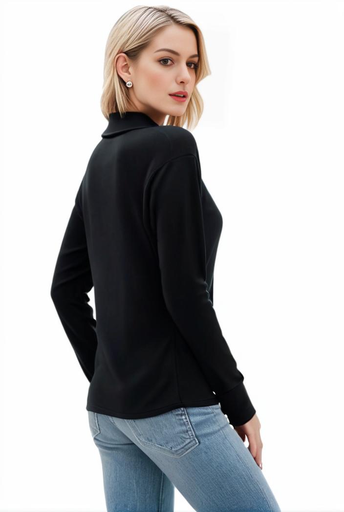 3 sets of turtleneck tees comfy long sleeve shirt perfect for spring autumn women s apparel 120557