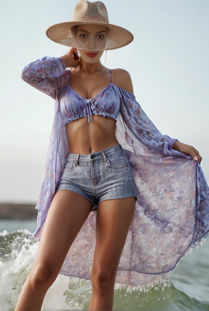 3 pieces sexy print bikini women high waist swimsuit cover up swimwear female lady bathing suit swimming summer beachwear 142848