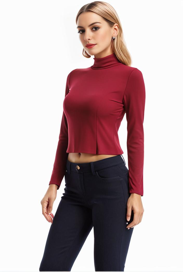 3 sets of turtleneck tees comfy long sleeve shirt perfect for spring autumn women s apparel 142854