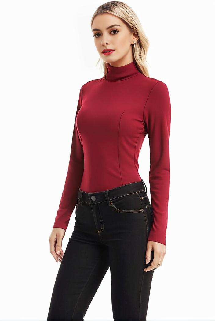 3 sets of turtleneck tees comfy long sleeve shirt perfect for spring autumn women s apparel 142855