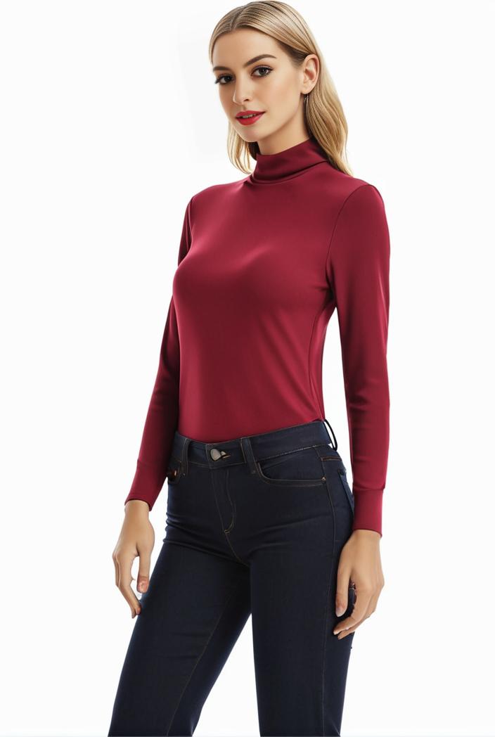 3 sets of turtleneck tees comfy long sleeve shirt perfect for spring autumn women s apparel 142857
