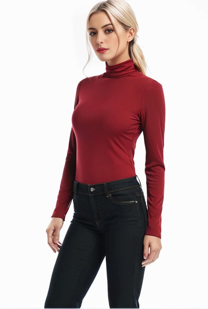 3 sets of turtleneck tees comfy long sleeve shirt perfect for spring autumn women s apparel 142858