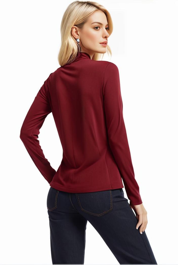 3 sets of turtleneck tees comfy long sleeve shirt perfect for spring autumn women s apparel 142868