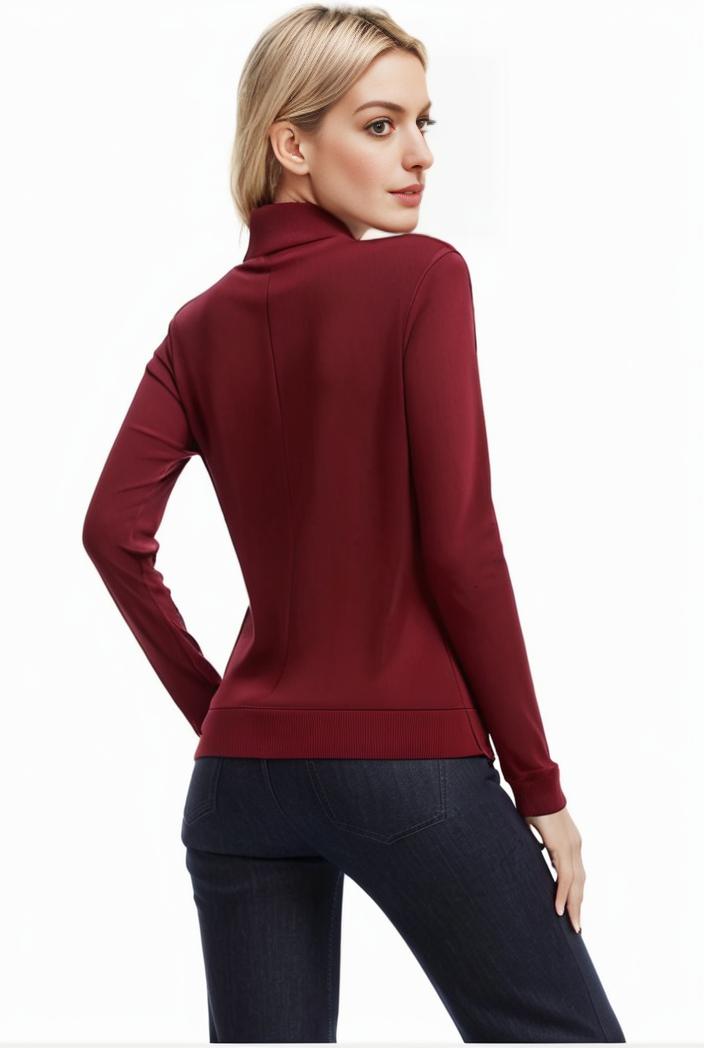 3 sets of turtleneck tees comfy long sleeve shirt perfect for spring autumn women s apparel 142870