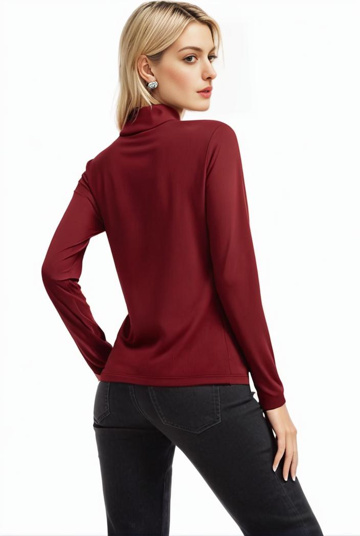 3 sets of turtleneck tees comfy long sleeve shirt perfect for spring autumn women s apparel 142872