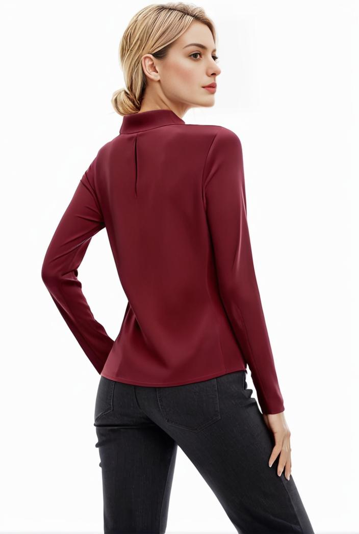 3 sets of turtleneck tees comfy long sleeve shirt perfect for spring autumn women s apparel 142873