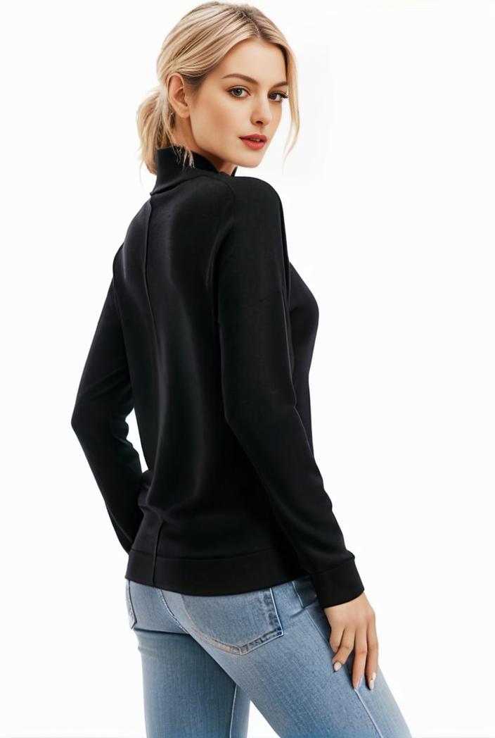 3 sets of turtleneck tees comfy long sleeve shirt perfect for spring autumn women s apparel 142876
