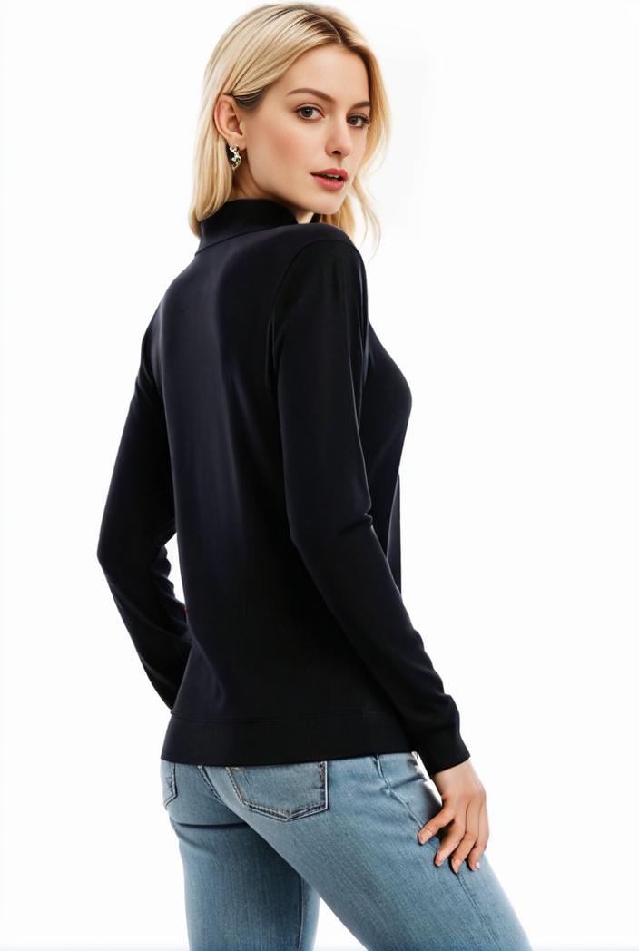 3 sets of turtleneck tees comfy long sleeve shirt perfect for spring autumn women s apparel 142877