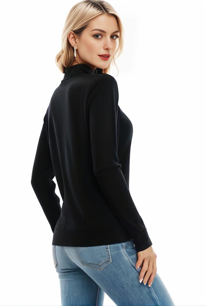 3 sets of turtleneck tees comfy long sleeve shirt perfect for spring autumn women s apparel 142879