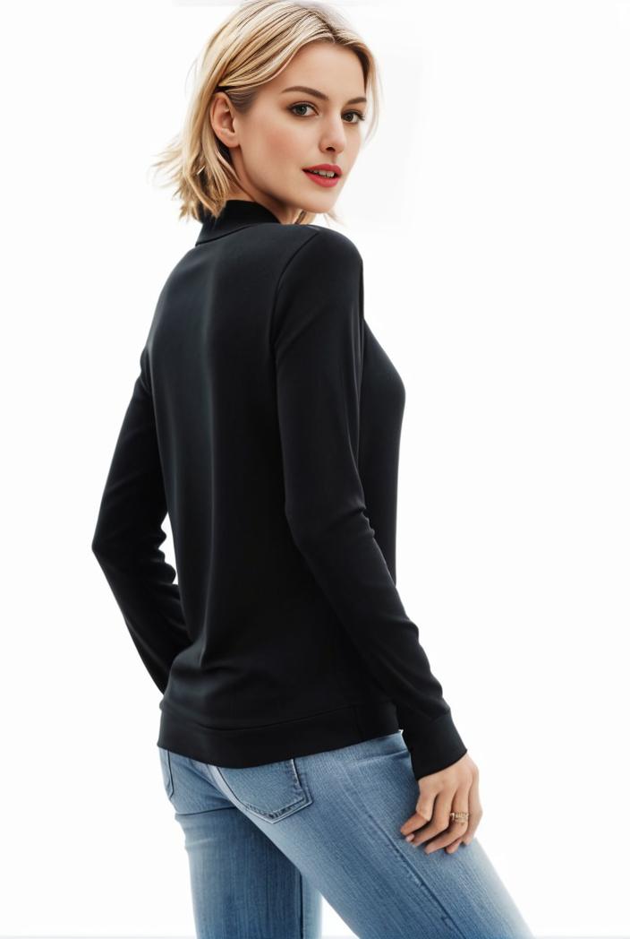 3 sets of turtleneck tees comfy long sleeve shirt perfect for spring autumn women s apparel 142881