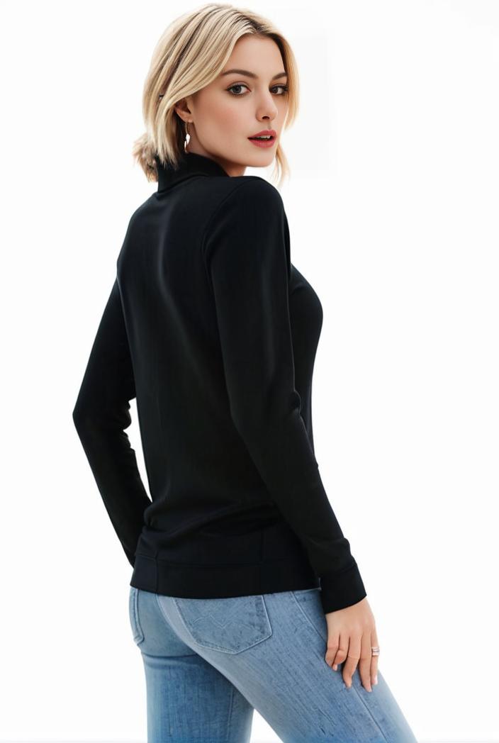 3 sets of turtleneck tees comfy long sleeve shirt perfect for spring autumn women s apparel 142882