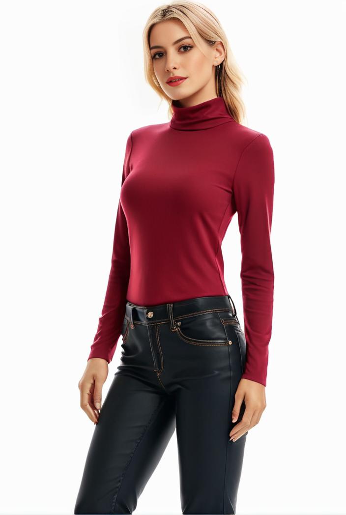 3 sets of turtleneck tees comfy long sleeve shirt perfect for spring autumn women s apparel 101621