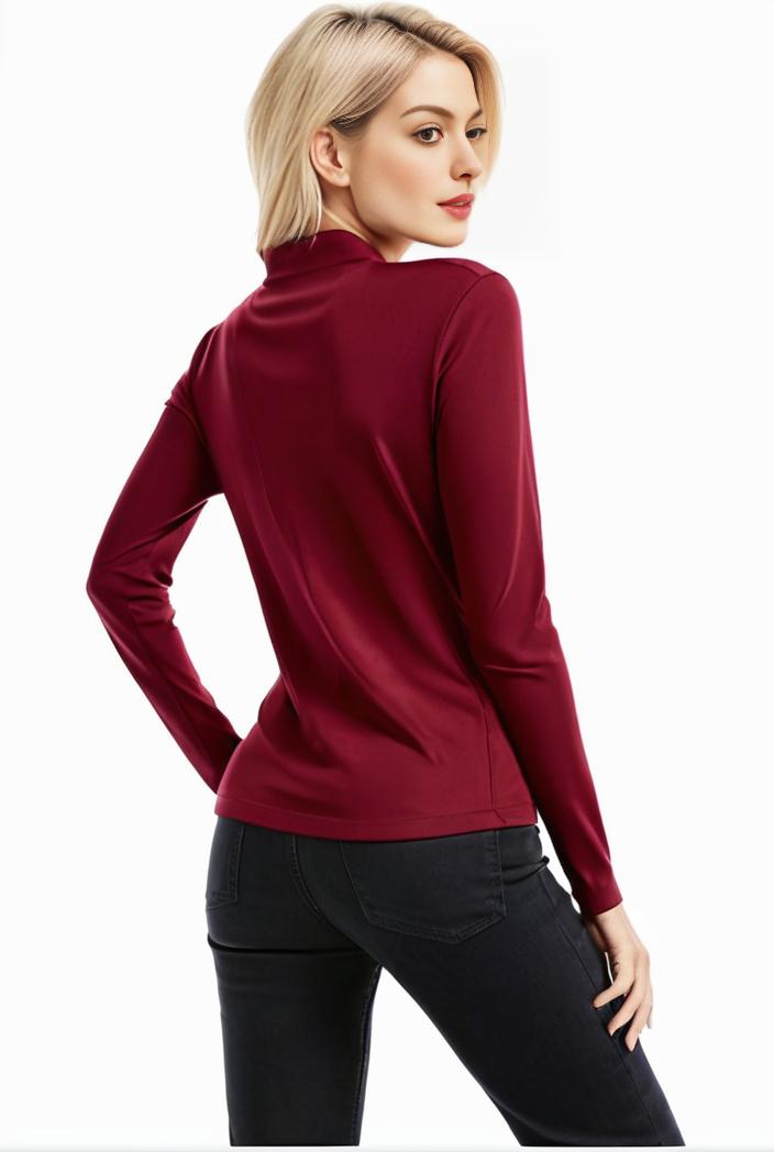 3 sets of turtleneck tees comfy long sleeve shirt perfect for spring autumn women s apparel 101640