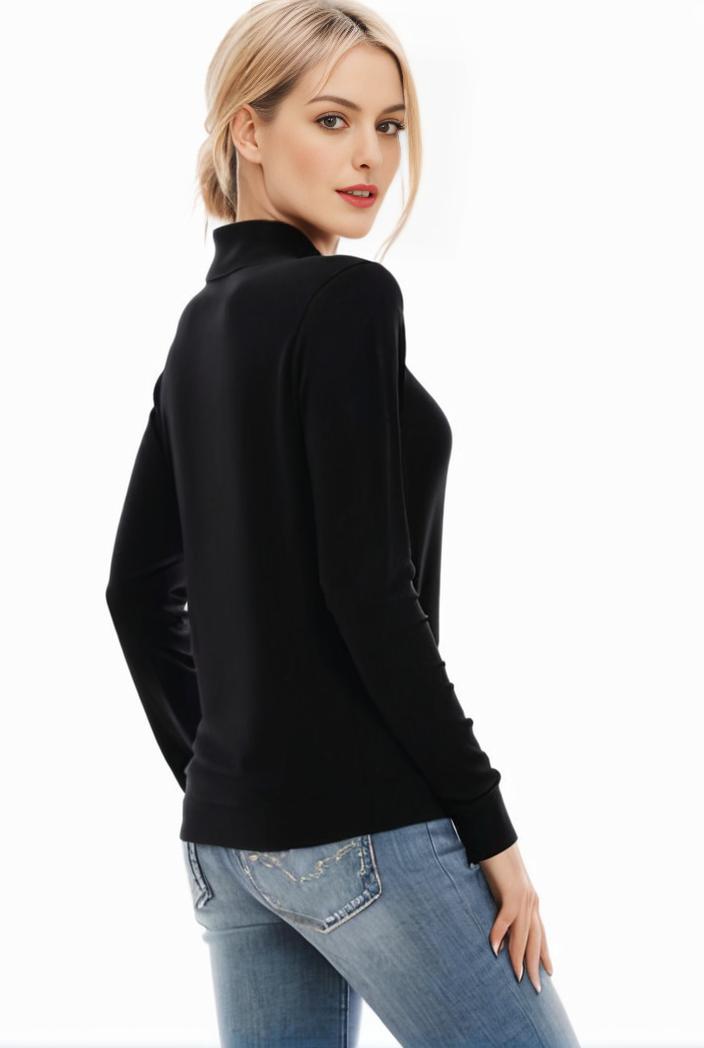 3 sets of turtleneck tees comfy long sleeve shirt perfect for spring autumn women s apparel 101648