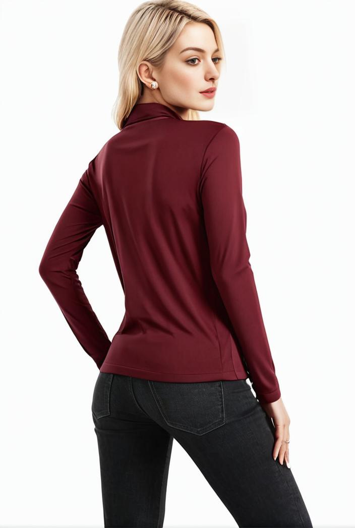 3 sets of turtleneck tees comfy long sleeve shirt perfect for spring autumn women s apparel 136820