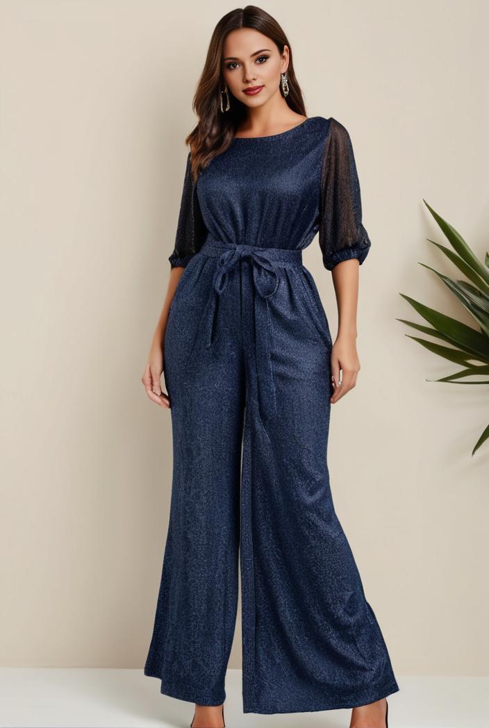 3 4 sleeve bodycon plunging back sequin evening dress 100009