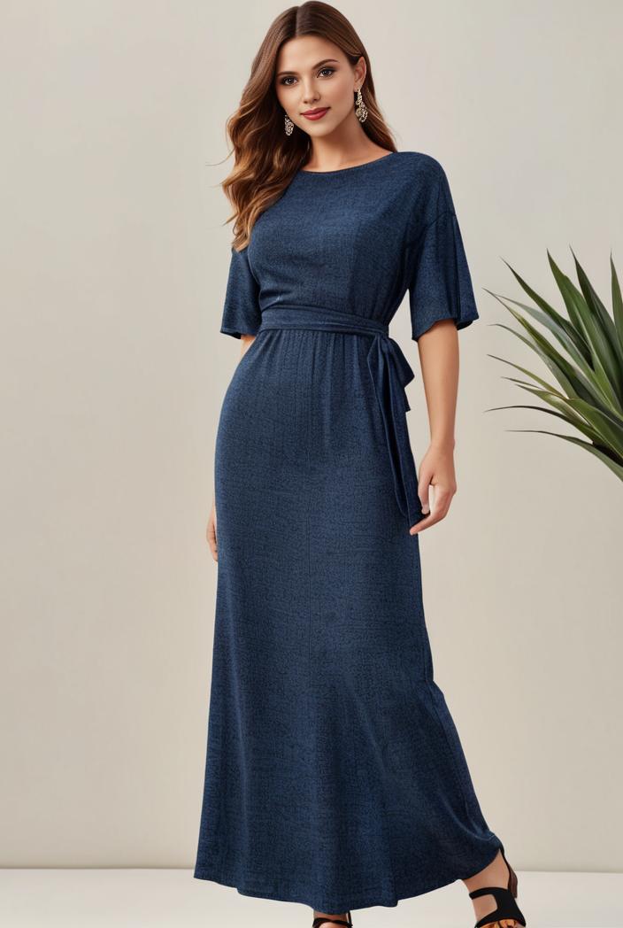 3 4 sleeve bodycon plunging back sequin evening dress 100012