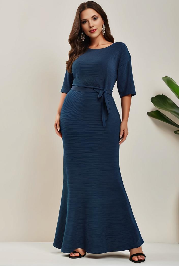 3 4 sleeve bodycon plunging back sequin evening dress 100013