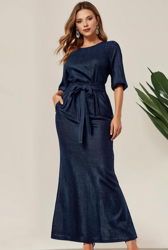 3 4 sleeve bodycon plunging back sequin evening dress 141071