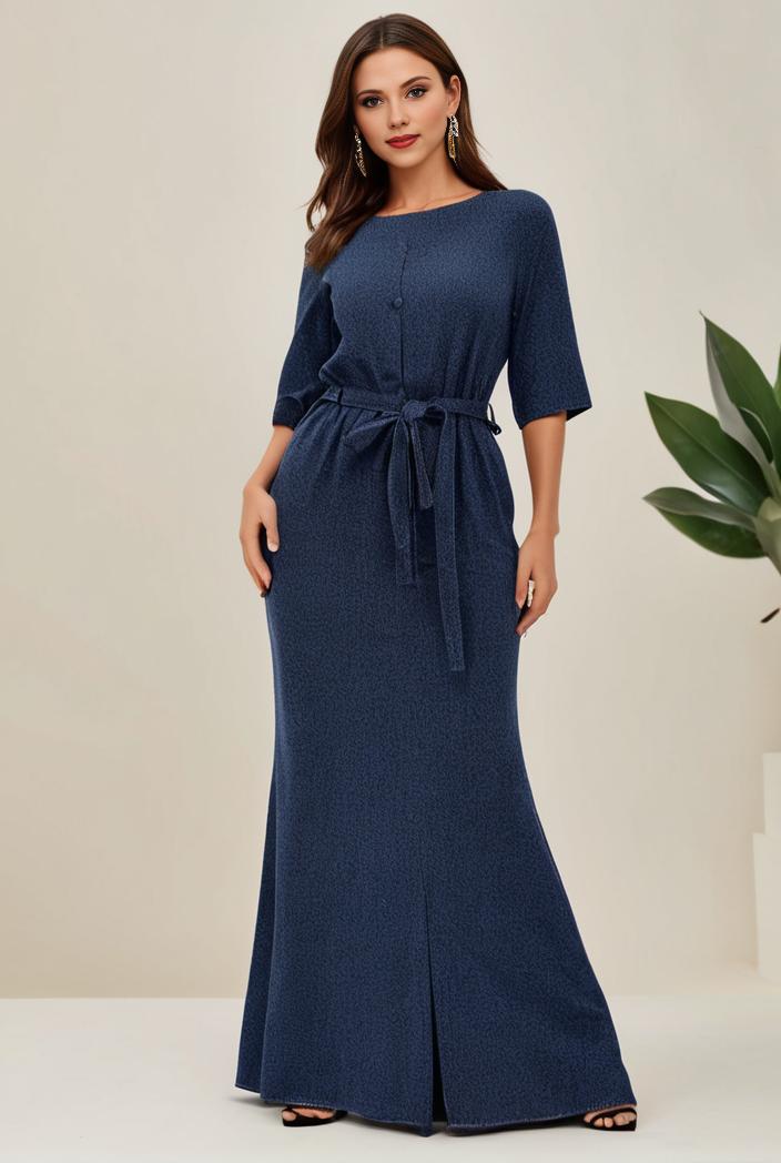 3 4 sleeve bodycon plunging back sequin evening dress 141072