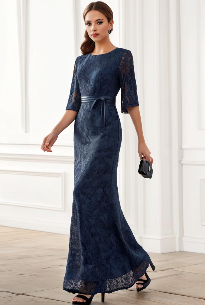 3 4 sleeve bodycon plunging back sequin evening dress 134959