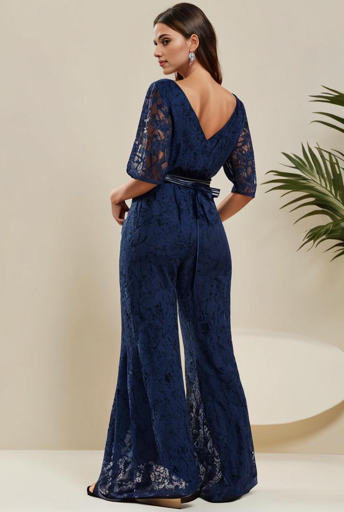 3 4 sleeve bodycon plunging back sequin evening dress 134980