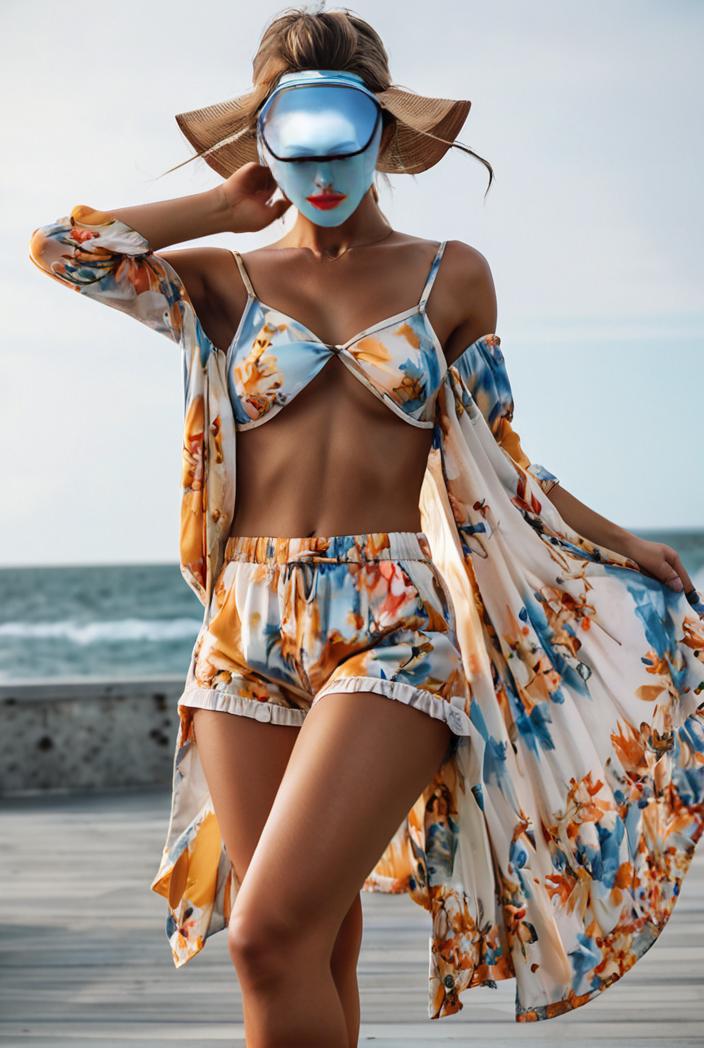3 pieces sexy print bikini women high waist swimsuit cover up swimwear female lady bathing suit swimming summer beachwear 105311