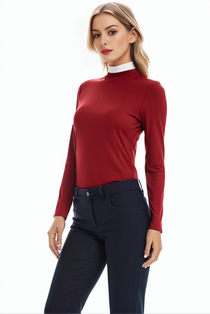 3 sets of turtleneck tees comfy long sleeve shirt perfect for spring autumn women s apparel 105336