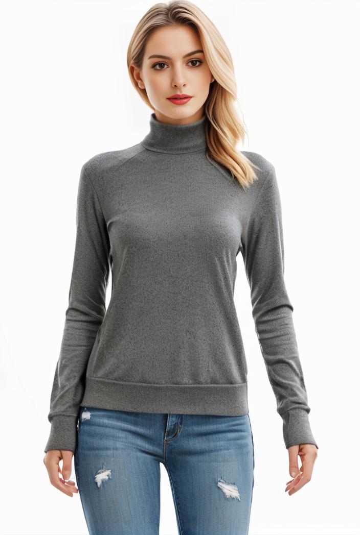 3 sets of turtleneck tees comfy long sleeve shirt perfect for spring autumn women s apparel 105348