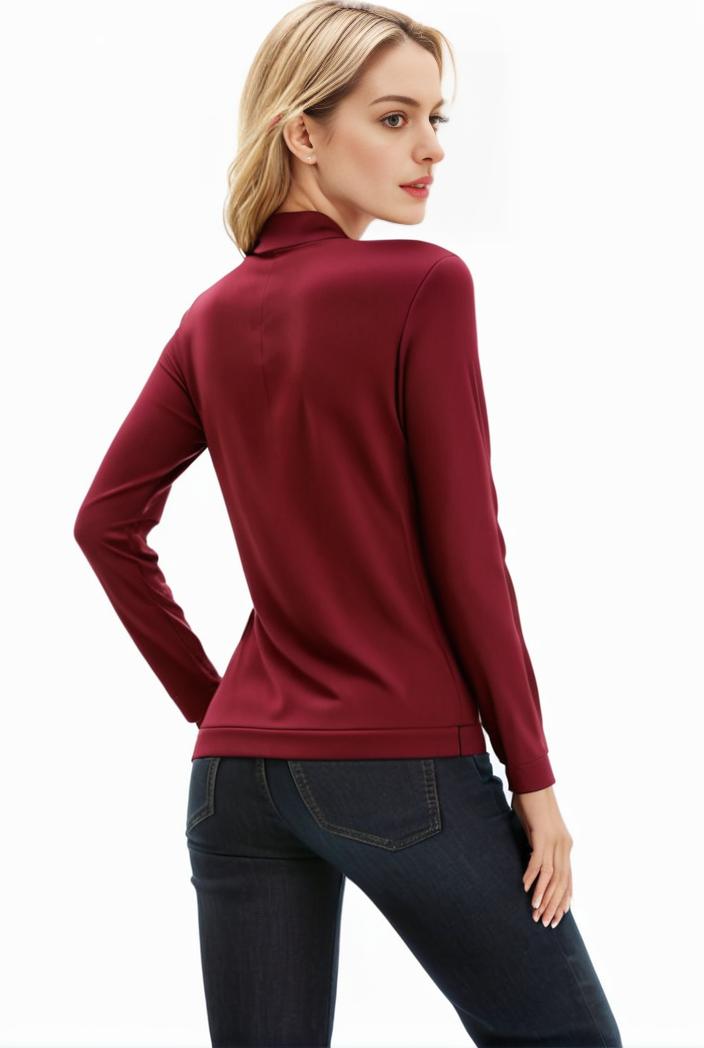 3 sets of turtleneck tees comfy long sleeve shirt perfect for spring autumn women s apparel 105352